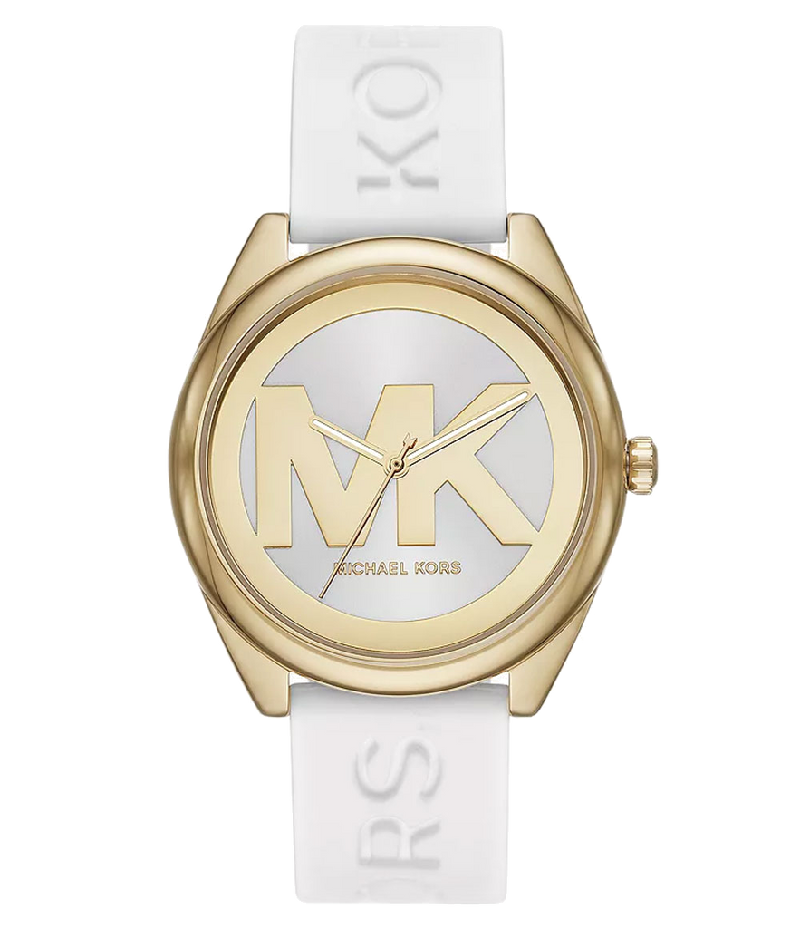 Michael Kors Janelle Three Hand Silver Dial White Rubber Strap Watch For Women - MK7141 Buy Now By Michael Kors