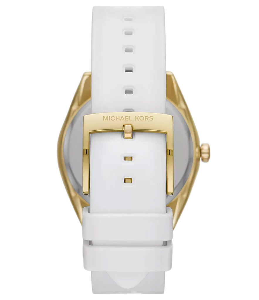 Michael Kors Janelle Three Hand Silver Dial White Rubber Strap Watch For Women - MK7141 Buy Now By Michael Kors