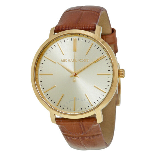 Michael Kors Jaryn Quartz Gold Dial Brown Leather Strap Watch For Women - MK2496 Buy Now By Michael Kors