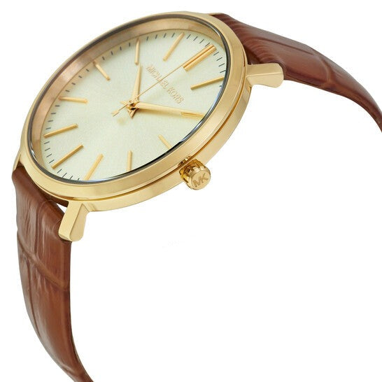 Michael Kors Jaryn Quartz Gold Dial Brown Leather Strap Watch For Women - MK2496 Buy Now By Michael Kors