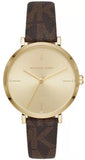Michael Kors Jayne Three Hand Gold Dial Brown Leather Strap Watch For Women - MK7129 Buy Now By Michael Kors