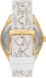 Michael Kors Jessa Multifunction Gold Dial White Leather Strap Watch For Women - MK7204 Buy Now By Michael Kors