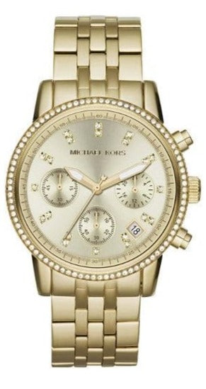 Michael Kors Runway Chronograph Gold Dial Gold Steel Strap Watch For Women - MK5698 Buy Now By Michael Kors