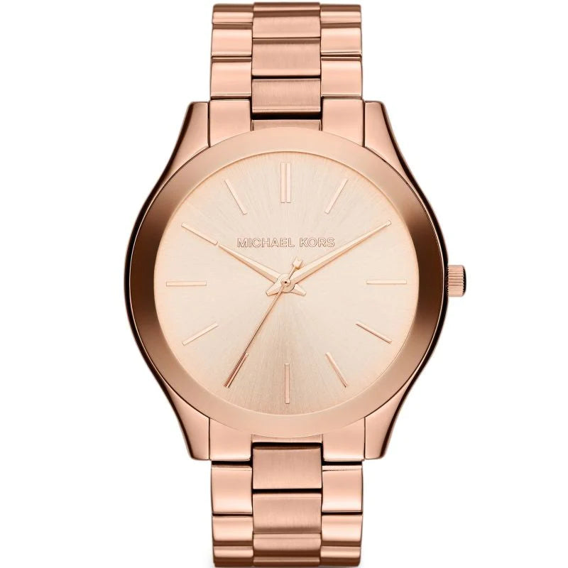 Michael Kors Mini Slim Runway Chronograph Quartz Rose Gold Dial Rose Gold Steel Strap Watch For Women - MK3205 Buy Now By Michael Kors