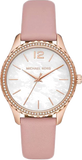 Michael Kors Layton Three-Hand White Dial Pink Leather Strap Watch for Women - MK2909 Buy Now By Michael Kors