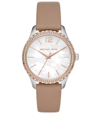 Michael Kors Layton Mother of Pearl White Dial Brown Leather Strap Watch For Women - MK2910 Buy Now By Michael Kors