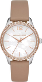 Michael Kors Layton Mother of Pearl White Dial Brown Leather Strap Watch For Women - MK2910 Buy Now By Michael Kors