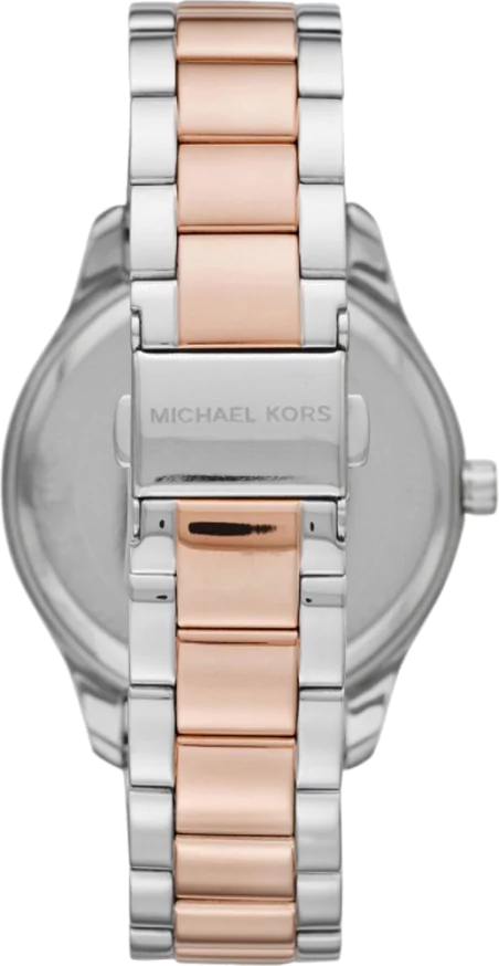 Michael Kors Layton Three Hand Mother of Pearl White Dial Two Tone Steel Strap Watch For Women - MK6849 Buy Now By Michael Kors