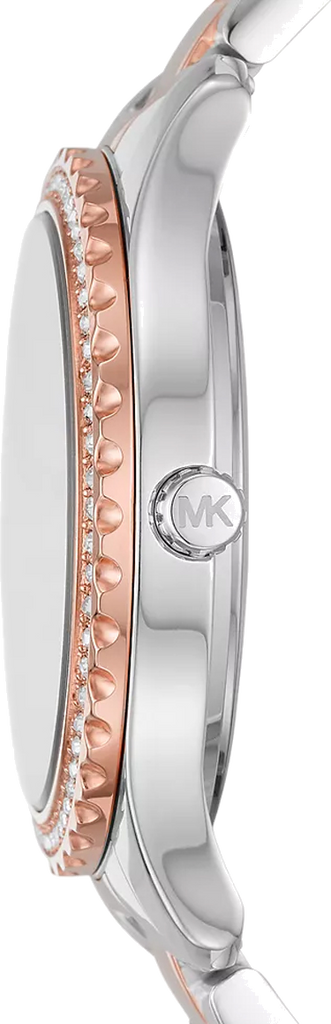 Michael Kors Layton Three Hand Pink Dial Two Tone Steel Strap Watch For Women - MK6894 Buy Now By Michael Kors