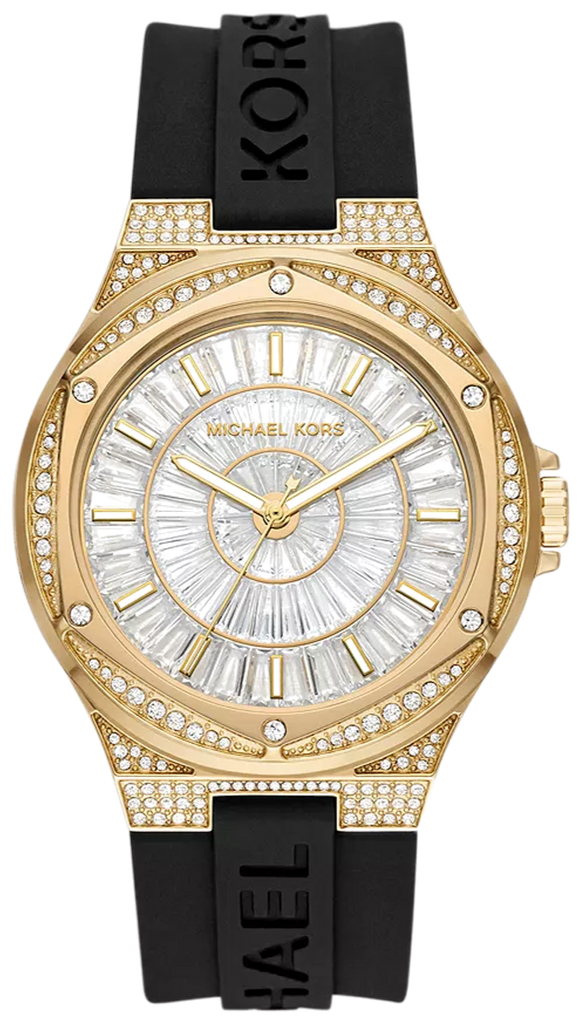 Michael Kors Lennox Three Hand Crystals Silver Dial Black Silicone Strap Watch For Women - MK7247 Buy Now By Michael Kors