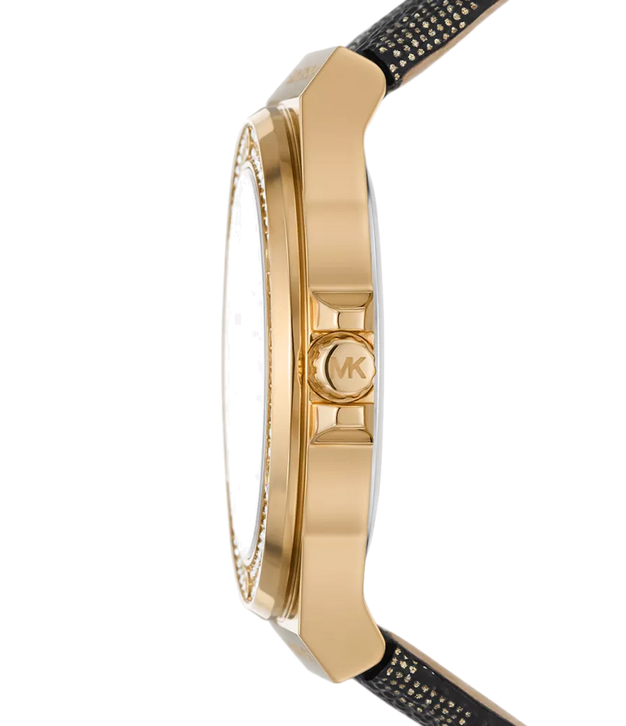 Michael Kors Lennox Three Hand Black Dial Black Leather Strap Watch For Women - MK7307 Buy Now By Michael Kors