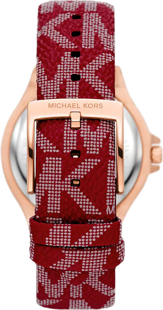 Michael Kors Lennox Three Hand Silver Dial Red Leather Strap Watch For Women - MK7308 Buy Now By Michael Kors