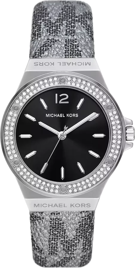 Michael Kors Lennox Quartz Black Dial Grey Leather Strap Watch For Women - MK7309 Buy Now By Michael Kors