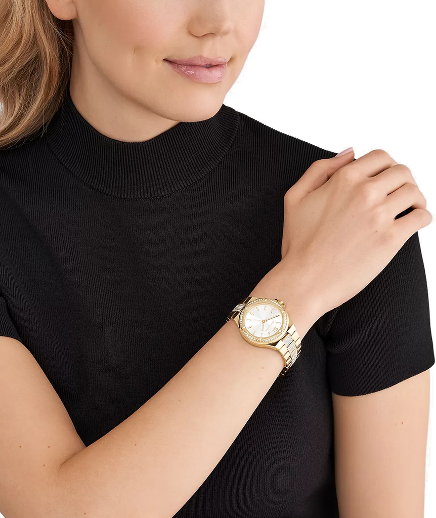 Michael Kors Lenox Three Hand Silver Dial Gold Steel Strap Watch For Women - MK7361 Buy Now By Michael Kors