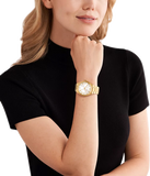 Michael Kors Lennox Three Hand Silver Dial Gold Steel Strap Watch For Women - MK7391 Buy Now By Michael Kors