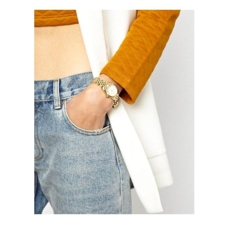 Michael Kors Lexington Quartz Silver Dial Gold Steel Strap Watch For Women - MK3229 Buy Now By Michael Kors