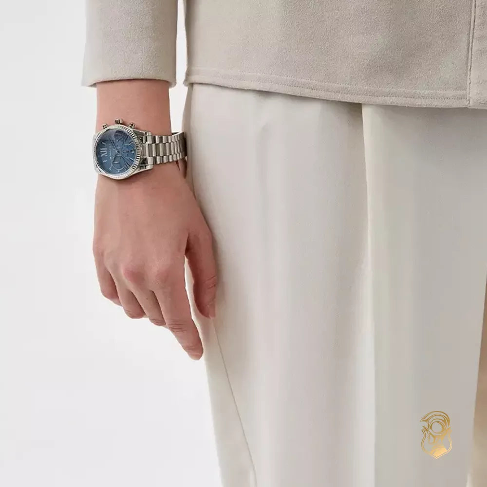 Michael Kors Lexington Chronograph Blue Dial Silver Steel Strap Watch For Women - MK7215 Buy Now By Michael Kors