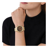 Michael Kors Lexington Chronograph Brown Dial Gold Steel Strap Watch For Women - MK7276 Buy Now By Michael Kors