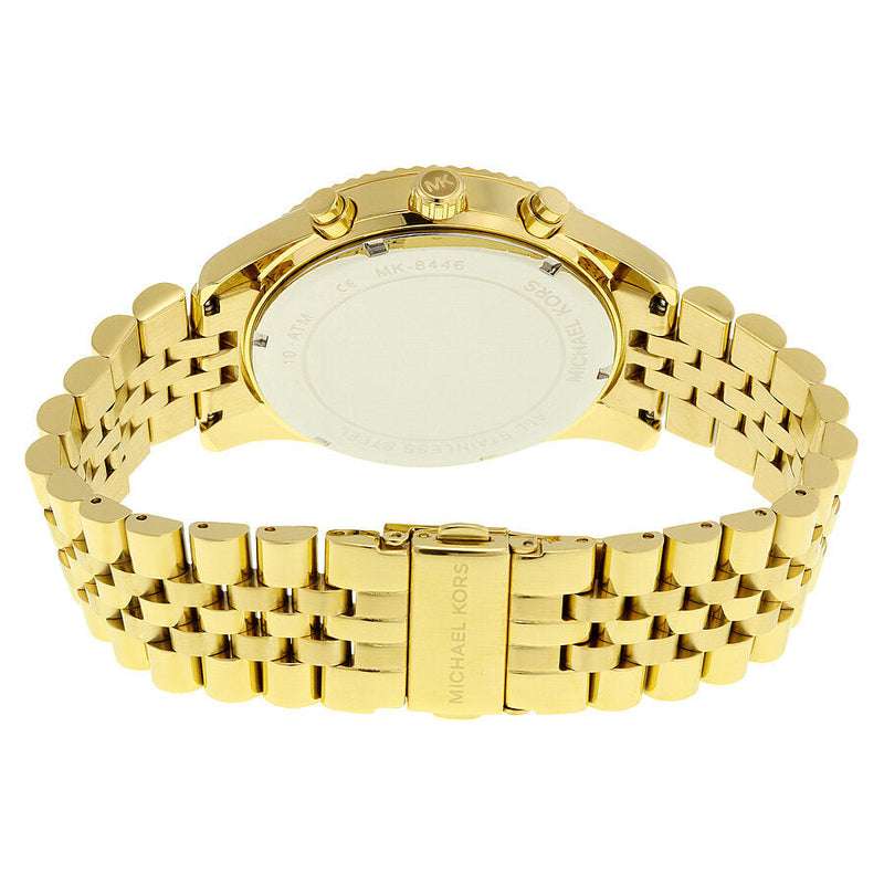 Michael Kors Lexington Chronograph Green Dial Gold Steel Strap Watch for Men - MK8446 Buy Now By Michael Kors