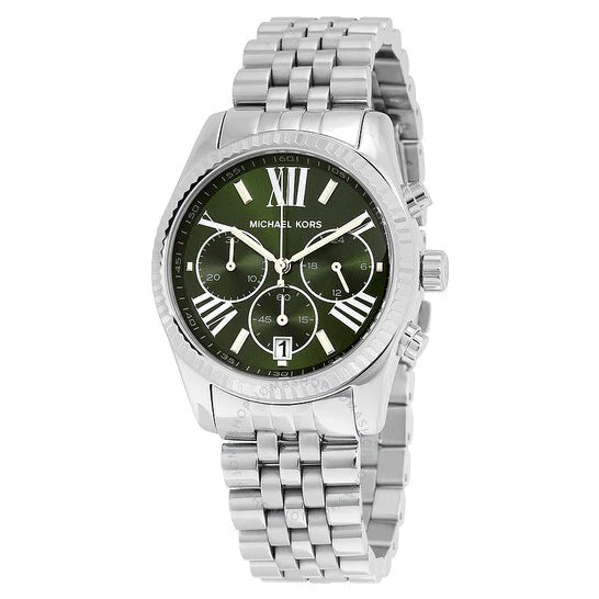 Michael Kors Lexington Quartz Green Dial Silver Steel Strap Watch For Women - MK6222 Buy Now By Michael Kors