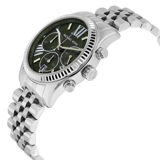 Michael Kors Lexington Quartz Green Dial Silver Steel Strap Watch For Women - MK6222 Buy Now By Michael Kors