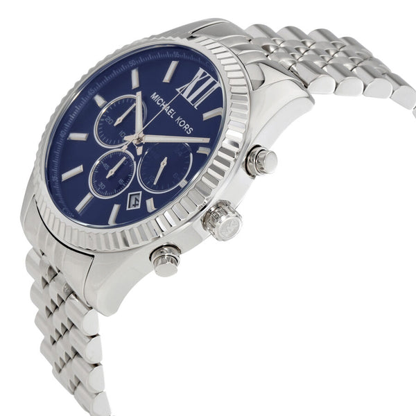 Michael Kors Lexington Chronograph Blue Dial Silver Steel Strap Watch for Men - MK8280 Buy Now By Michael Kors