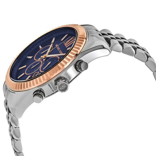 Michael Kors Lexington Chronograph Blue Dial Silver Steel Strap Watch For Men - MK8689 Buy Now By Michael Kors