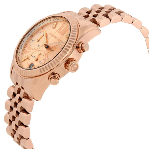 Michael Kors Lexington Purple Dial Rose Gold Steel Strap Watch For Women - MK6207 Buy Now By Michael Kors