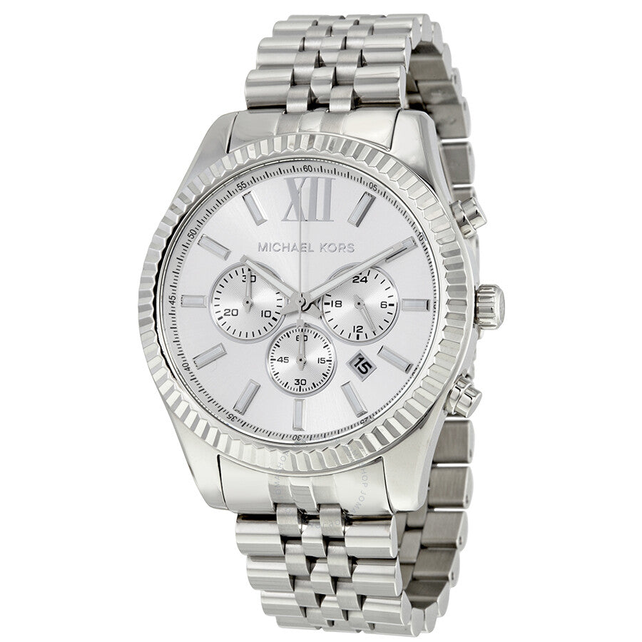 Michael Kors Lexington Silver Dial Silver Steel Strap Watch for Men - MK8405 Buy Now By Michael Kors