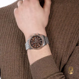Michael Kors Lexington Chronograph Brown Dial Silver Steel Strap Watch For Men - MK8732 Buy Now By Michael Kors