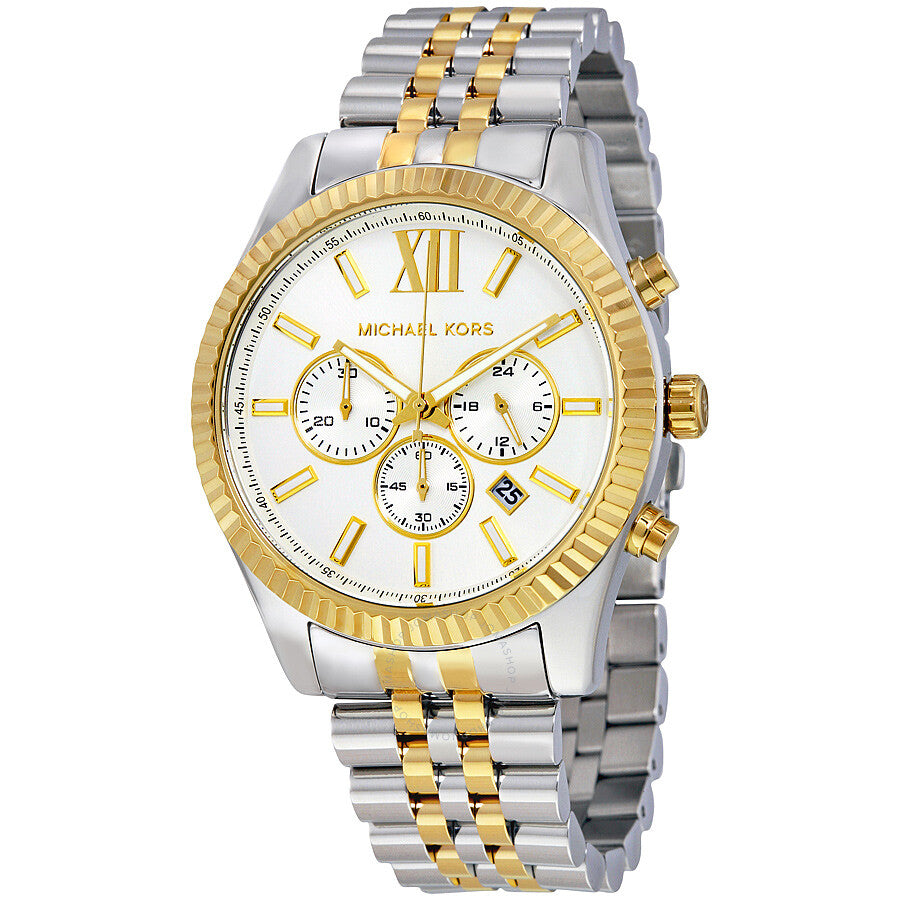 Michael Kors Lexington Silver Dial Two Tone Steel Strap Watch for Men - MK8344 Buy Now By Michael Kors