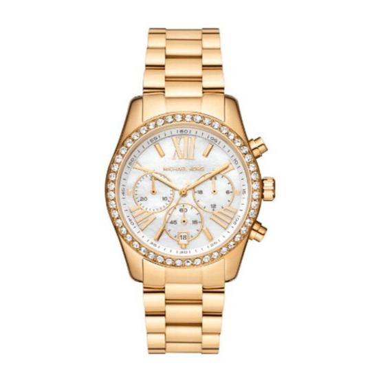 Michael Kors Lexington Mother of Pearl White Dial Gold Steel Strap Watch For Women - MK7241 Buy Now By Michael Kors