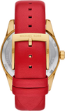 Michael Kors Lexington Three Hand Red Dial Red Leather Strap Watch For Women - MK4747 Buy Now By Michael Kors