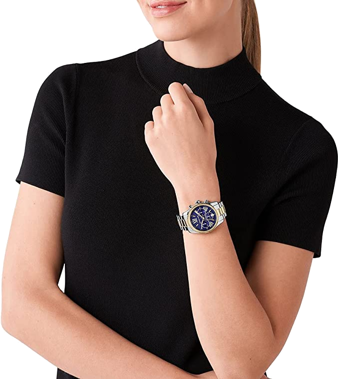 Michael Kors Lexington Chronograph Blue Dial Two Tone Steel Strap Watch For Women - MK7218 Buy Now By Michael Kors