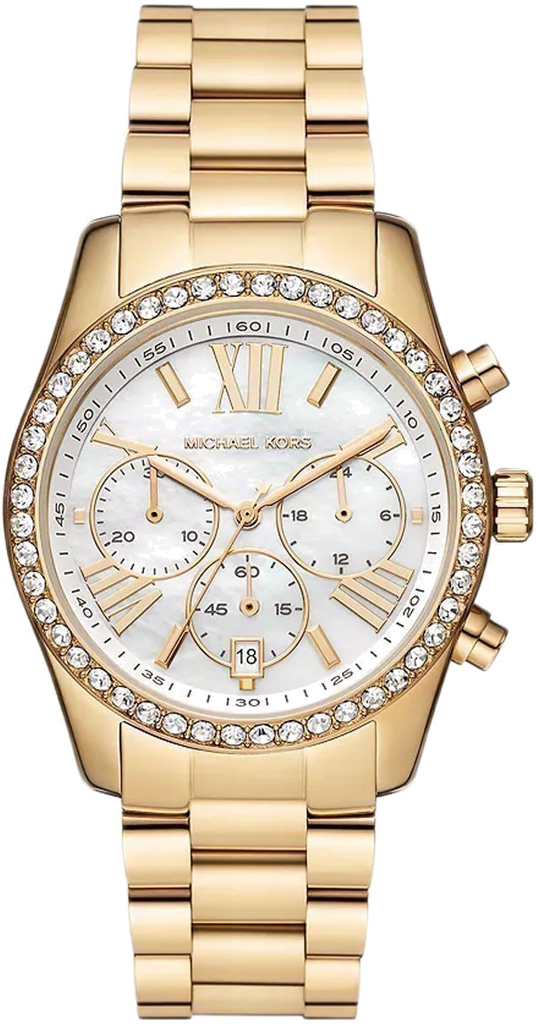 Michael Kors Lexington Mother of Pearl White Dial Gold Steel Strap Watch For Women - MK7241 Buy Now By Michael Kors