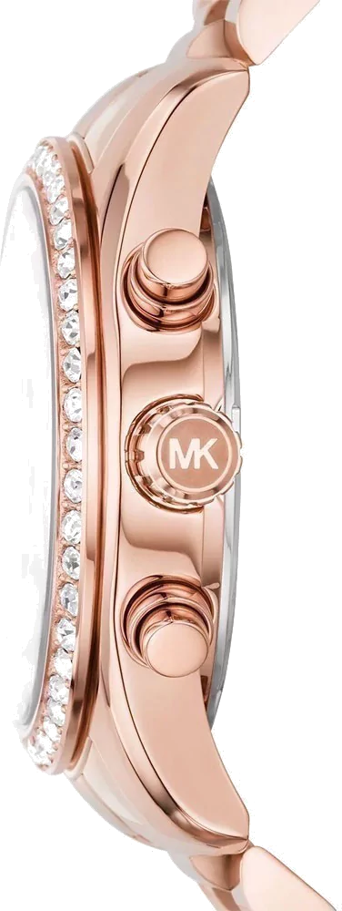 Michael Kors Lexington Chronograph Red Dial Rose Gold Steel Strap Watch For Women - MK7275 Buy Now By Michael Kors