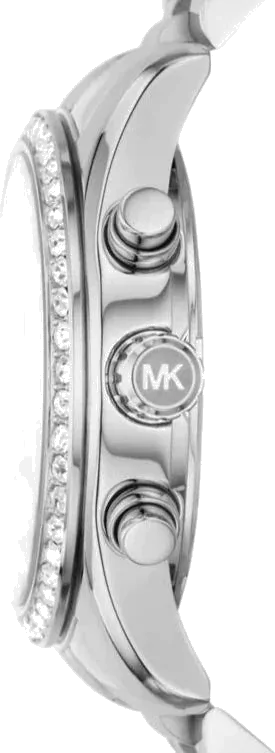 Michael Kors Lexington Chronograph Black Dial Silver Steel Strap Watch For Women - MK7277 Buy Now By Michael Kors