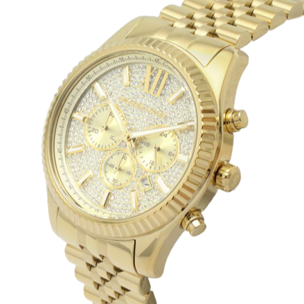 Michael Kors Lexington Chronograph Gold Dial Gold Steel Strap Watch For Men - MK8579 Buy Now By Michael Kors