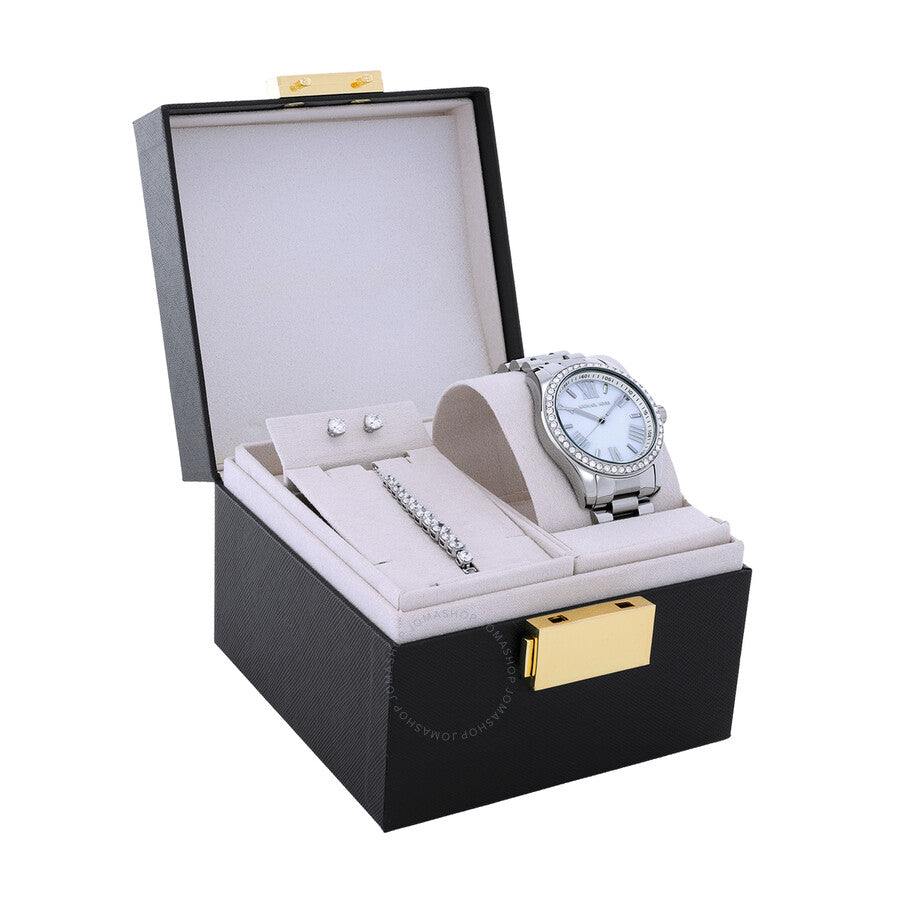 Michael Kors Lexington Crystals Mother of Pearl White Dial Silver Steel Strap Watch for Women - MK1087 Buy Now By Michael Kors