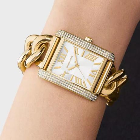 Michael Kors Emery Three Hand Silver Dial Gold Steel Strap Watch For Women - Mk7300 Buy Now By Michael Kors