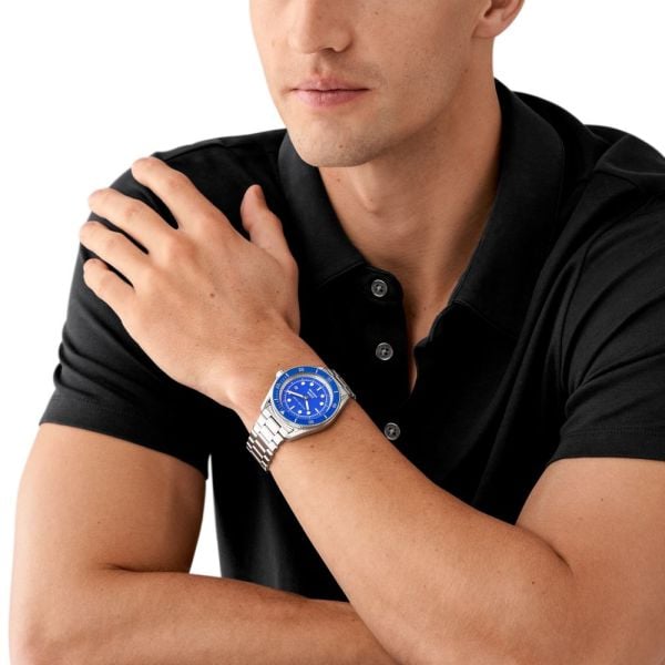 Michael Kors Maritime Three-Hand Blue Dial Silver Steel Strap Watch for Men - MK9160 Buy Now By Michael Kors