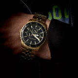 Michael Kors Cunningham Multifunction Black Dial Gold Steel Strap Watch For Men - MK7154 Buy Now By Michael Kors