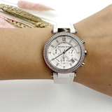 Michael Kors Parker White Dial White Leather Strap Watch for Women - MK2277 Buy Now By Michael Kors