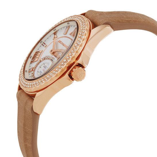 Michael Kors Mini Everest Crystals White Dial Brown Leather Strap Watch for Women - MK4719 Buy Now By Michael Kors