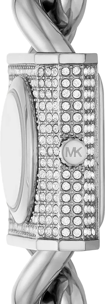 Michael Kors Chain Lock Pave Silver Dial Silver Steel Strap Watch For Women - MK4718 Buy Now By Michael Kors
