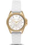 Michael Kors Mini Pilot Quartz Silver Dial White Silicone Strap Watch For Women - MK7372 Buy Now By Michael Kors