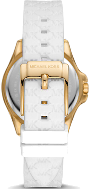 Michael Kors Mini Pilot Quartz Silver Dial White Silicone Strap Watch For Women - MK7372 Buy Now By Michael Kors