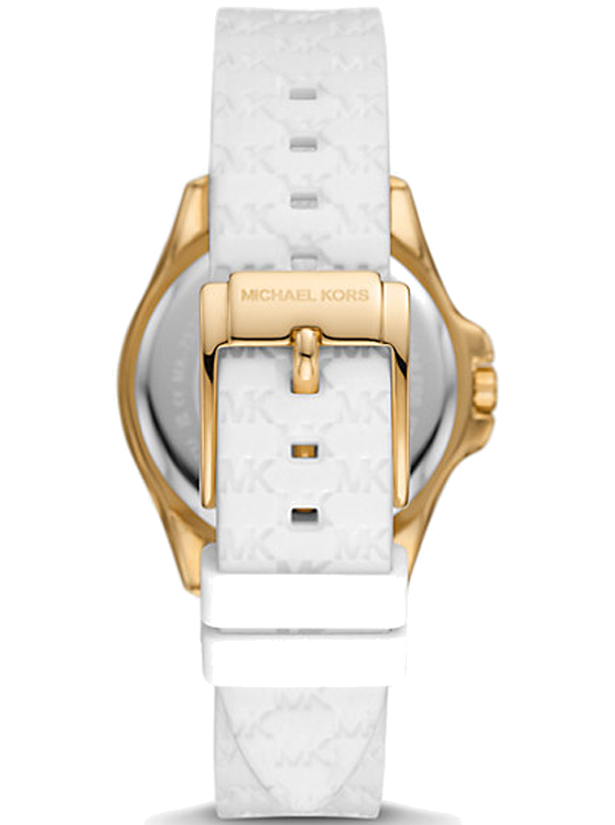 Michael Kors Mini Pilot Quartz Silver Dial White Silicone Strap Watch For Women - MK7372 Buy Now By Michael Kors