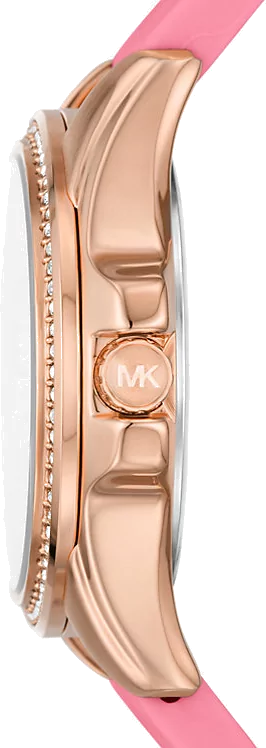Michael Kors Mini Pilot Quartz Rose Gold Dial Pink Silicone Strap Watch For Women - MK7375 Buy Now By Michael Kors