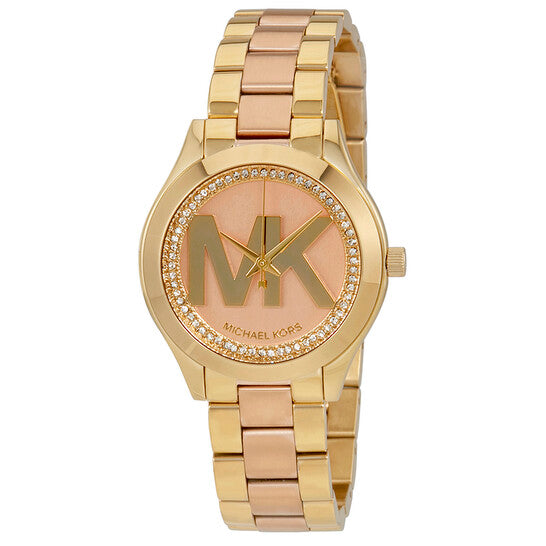 Michael Kors Mini Slim Runway Rose Gold Dial Two Tone Steel Strap Watch for Women - MK3650 Buy Now By Michael Kors